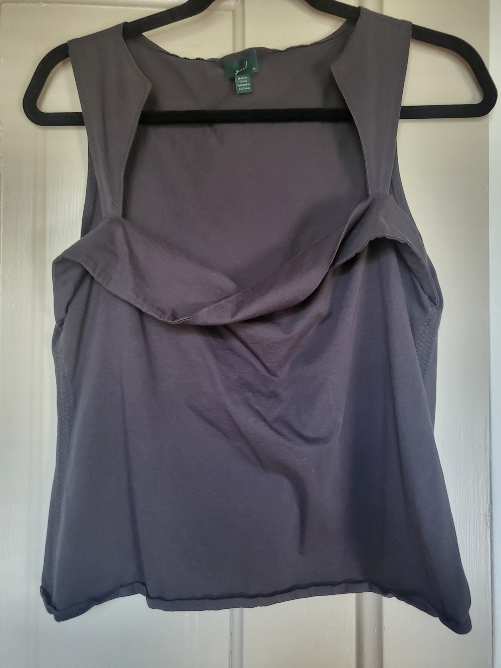 Geel Charcoal Sleeveless Drape Neck Top